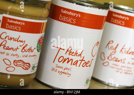 Sainsbury's Basics own brand food range Stock Photo - Alamy