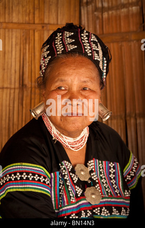 Woman in traditional dress at Baan Tong Luang village of Hmong people in rural Chiang Mai, Thailand. Stock Photo