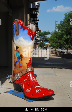 'Red Bandana' is the title of this street art situated in downtown Oklahoma City, USA. Stock Photo