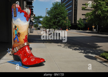 'Red Bandana' is the title of this street art situated in downtown Oklahoma City, USA. Stock Photo