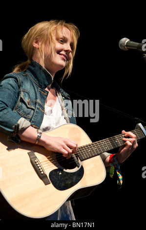 Laura Marling performing live on the Park Stage at Glastonbury Festival 2010 Stock Photo
