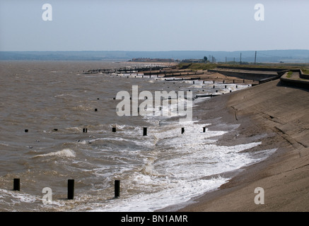 Leysdown Beach on the Isle of Sheppey in Kent.  Photo by Gordon Scammell Stock Photo