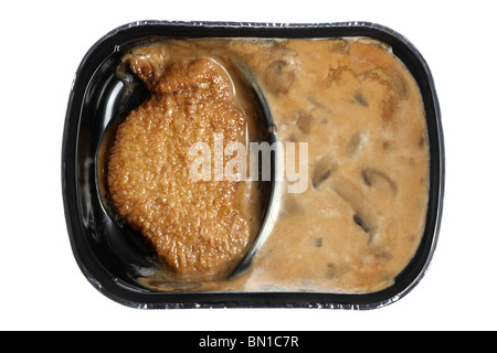 Ready-to-serve meal, convenience food. Precooked meals, the costumer only has to heat the packed meal up. Stock Photo