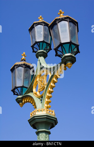 Ornate Lamps, Westminster Bridge, London, England, UK, Europe Stock Photo