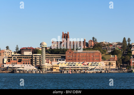 Waterfront at Newcastle, NSW, Australia, looking across the Hunter River from Stockton. Stock Photo