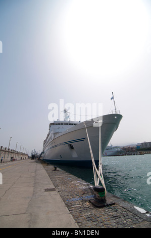 The Seven Seas Navigator cruise ship in port in Tenerife, Spain. Stock Photo