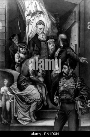 John Brown. Meeting the slave-mother and her child on the steps of Charlestown jail on his way to execution, 1859 Stock Photo