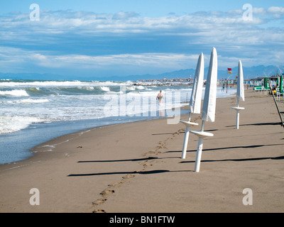 Beach, Tirrenia, Pisa, Tuscany, Italy Stock Photo