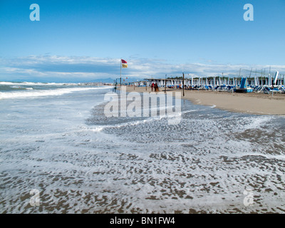 Beach, Tirrenia, Pisa, Tuscany, Italy Stock Photo