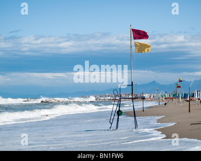 Beach, Tirrenia, Pisa, Tuscany, Italy, Europe Stock Photo