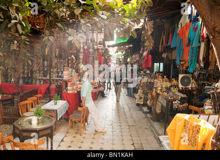 Africa market; A shaft of sunlight in a street scene in the Khan el Khalili market, Cairo, the Islamic quarter, Cairo Egypt Africa Stock Photo
