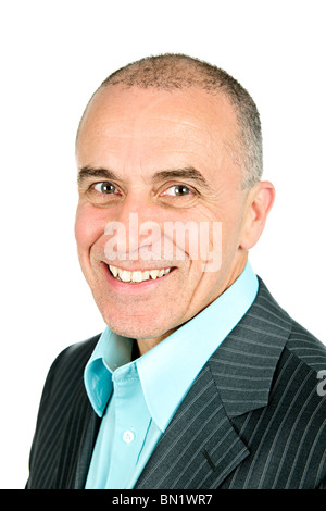 Portrait of smiling businessman isolated on white background Stock Photo