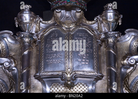 Jewish Silver Torah Shield Stock Photo