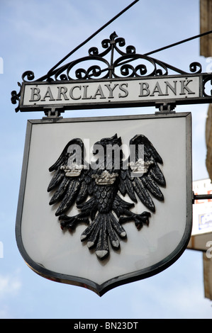 Barclays Bank sign, Fleet Street, City of London, London, England, United Kingdom Stock Photo