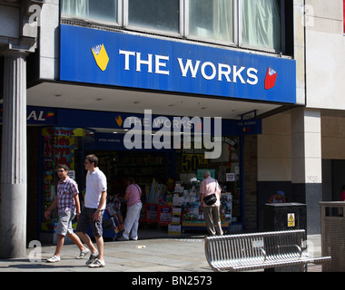 The Works discount bookshop in a U.K. city. Stock Photo