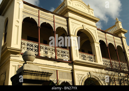 house with cast iron lacework in East Melbourne, Melbourne, Australia Stock Photo