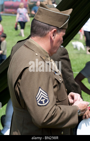 A man in world war 2 American Airborne regiment uniform Stock Photo
