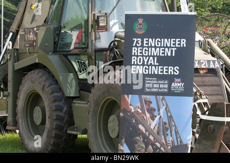 A JCB digger advertising 73 engineer regiment royal engineers Stock Photo