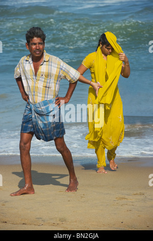 India Tamil Nadu Chennai ex Madras bathers Stock Photo