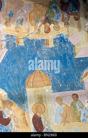 Frescoes by Dionisius in the Virgin Nativity Cathedral of Ferapontovo monastery, Ferapontovo, Vologda region, Russia Stock Photo