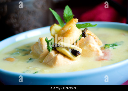 Curried seafood soup Stock Photo