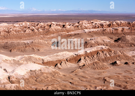 View over the Cordillera de la Sal mountains and the Salar de Atacama near San Pedro de Atacam in Chile Stock Photo