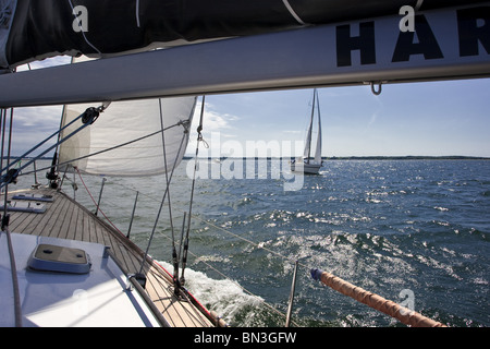 Sailing trip between Flensburg and Sonderburg on the Baltlc Sea Stock Photo