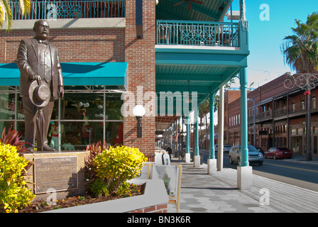 Vicente Martinez-Ybor statue in Ybor City, Tampa, Florida, USA Stock Photo