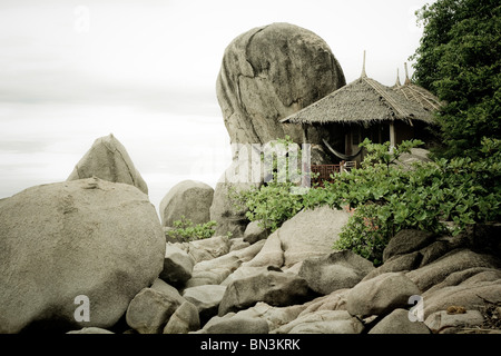 Hut on the coast of Ko Tao, Thailand Stock Photo
