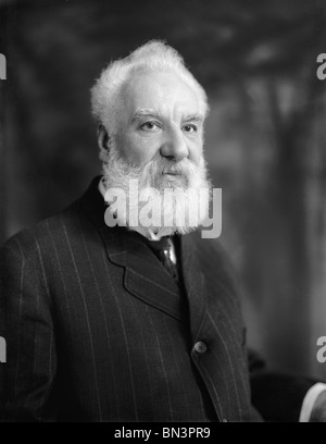 Undated photo of Scottish-born inventor Alexander Graham Bell (1847 – 1922) - creator of the world's first practical telephone. Stock Photo