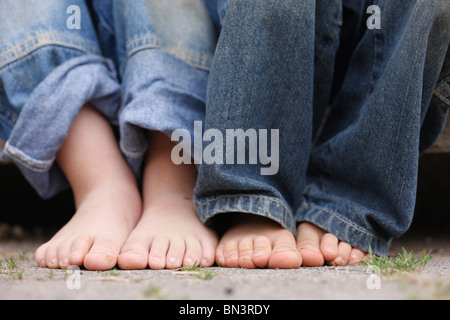 dirty feet of a child, Germany Stock Photo