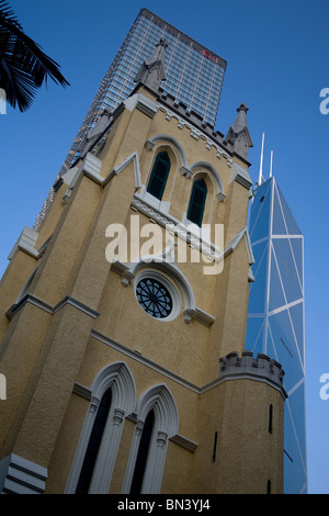 St Johns Cathedral Hong Kong Skyscrapers skyline Stock Photo