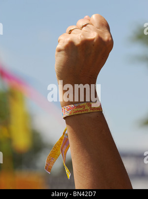 Glastonbury wristband Stock Photo