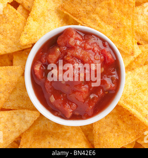 nachos and tomato dip Stock Photo