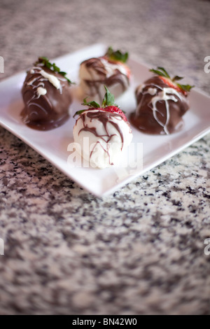 Chocolate Covered Strawberries Stock Photo