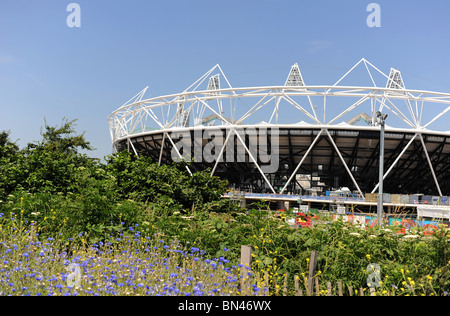 London Olympic Stadium under construction, located in East London, England. Stock Photo