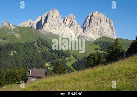 Summer view of italian dolomites in val di fassa Stock Photo