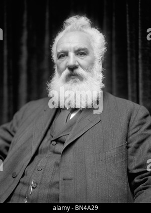 Undated photo of Scottish-born inventor Alexander Graham Bell (1847 – 1922) - creator of the world's first practical telephone. Stock Photo