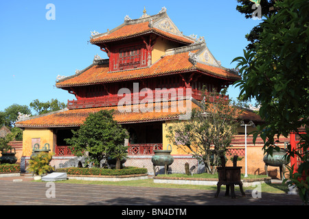 Taken at the Citadel in Hue, Vietnam.  the Thế Miếu (Temple of Generations) Stock Photo