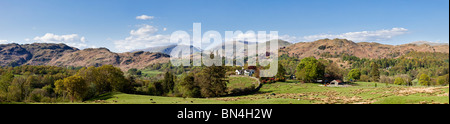 Lake District, Cumbria, England UK - Looking towards the Coniston and Furness Fells, UK - panorama Stock Photo