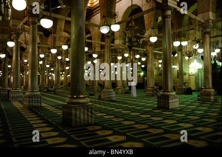 inside the Al-Hussein : mosque , Al Ghuriyya(al ghariya), Islamic Cairo, Cairo, Egypt Stock Photo