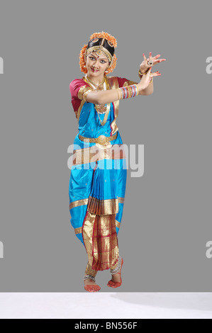Krishna a posture in bharat natyam Stock Photo