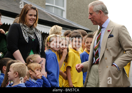 The Prince of Wales visiting the Welsh Woollen Museum, Drefach Felindre, Carmarthenshire, June 28 2010, Stock Photo