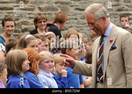 The Prince of Wales visiting the Welsh Woollen Museum, Drefach Felindre, Carmarthenshire, June 28 2010, Stock Photo