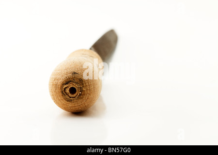 macro of an hangrip of a three sided file on white background Stock Photo