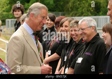 The Prince of Wales visiting the Welsh Woollen Museum, Drefach Felindre, Carmarthenshire, June 28 2010, Stock Photo