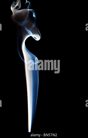 blue abstract and fragile smoke on black background Stock Photo
