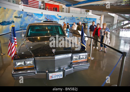 Presidential limousine exhibit at the The Ronald Reagan Presidential Library and Museum in Simi Valley California Stock Photo
