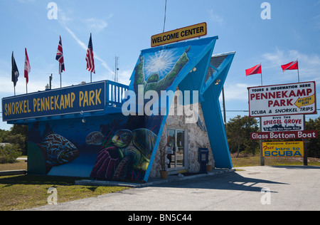 Colourful dive and snorkel shop in Key Largo. Stock Photo