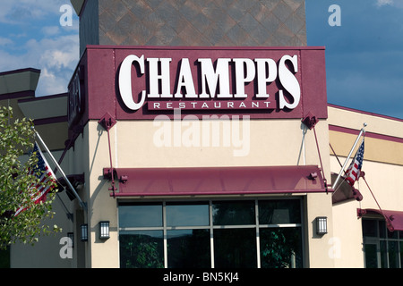 Champps restaurant sign, King of Prussia Mall, near Philadelphia, PA, USA Stock Photo